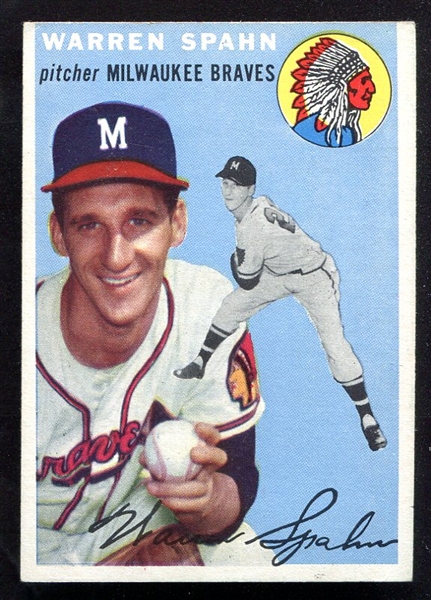 1954 Topps #20 Warren Spahn EX