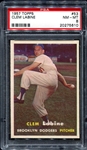 1957 Topps #53 Clem Labine Brooklyn Dodgers PSA 8