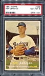 1957 Topps #366 Ken Lehman Brooklyn Dodgers PSA 7