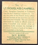 1933 National Chicle Sky Birds #17 Lt. Douglass Campbell