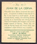 1933 National Chicle Sky Birds #43 Juan de la Cierva