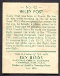 1934 National Chicle Sky Birds #62 Wiley Post