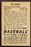 1952 Bowman #17 Ed Lopat