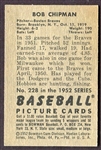 1952 Bowman #228 Bob Chipman