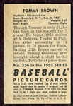 1952 Bowman #236 Tommy Brown