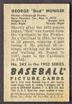 1952 Bowman #243 Red Munger