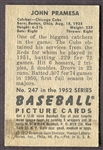 1952 Bowman #247 John Pramesa