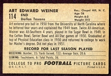 1952 Bowman Large #114 Art Weiner