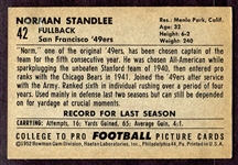 1952 Bowman Large #42 Norm Standlee