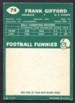 1960 Topps #74 Frank Gifford New York Giants