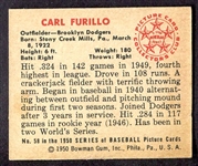 1950 Bowman #58 Carl Furillo Brooklyn Dodgers Nrmt