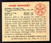 1950 Bowman #169 Hank Edward Chicago Cubs