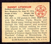1950 Bowman #198 Danny Litwhiler Cincinnati Reds