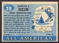 1955 Topps All-American #28 Mel Hein SP