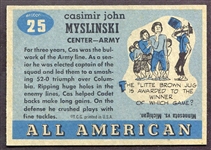 1955 Topps All-American #25 Cas Myslinski SP