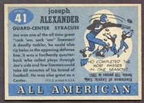 1955 Topps All-American #41 Joe Alexander SP