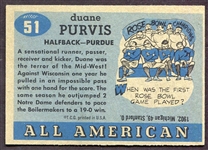 1955 Topps All-American #51 Duane Purvis SP