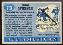 1955 Topps All-American #73 Paul Governali