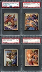 1949 Bowman Wild West E & F Series 4 Diff. PSA 7's 