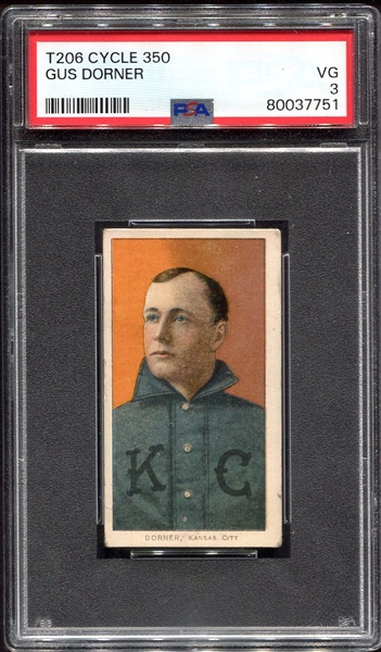 T206 Dorner Kansas City Cycle 350 PSA 3 Tough Combo!