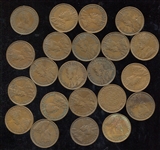 1909-1917 Canada One Cent Lot of 22 Coins