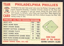 1956 Topps #72c Phillies No Date Team Left
