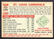 1956 Topps #134 St. Louis Cardinals Team