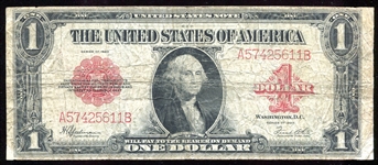 1923 $1 Large Size Legal Tender Bill Red Seal
