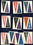 1960 Fleer College Pennant Decals Complete Set of 19