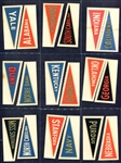 1960 Fleer College Pennant Decals Complete Set of 19