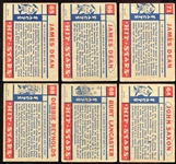 1957 Topps Hit Stars 12 Diff. 3 Diff James Dean