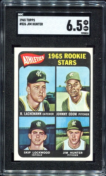 1965 Topps #526 Jim Hunter RC SGC 6.5