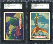 1957 Topps Space & Target Moon SGC Graded Pair