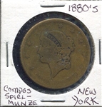 1880's Campos Spiel-Munze Token City Hall New York