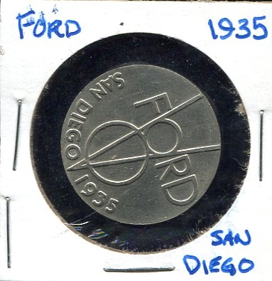 1935 Ford V-8 San Diego Exposition Token