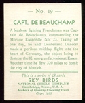 1933 Sky Birds #19 Capt. De Beauchamp