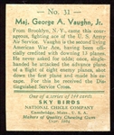 1934 Sky Birds #31 Maj. George A. Vaughn Jr. Series of 144