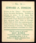 1934 Sky Birds #39 Edward A. Stinson