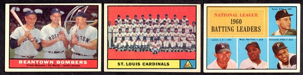1961 Topps Lot of 12 Stars/Listed Cards