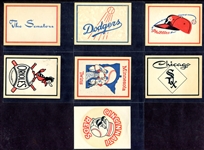 1961 Fleer Baseball Team Decals 7 Different
