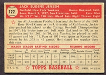 1952 Topps #122 Jackie Jensen