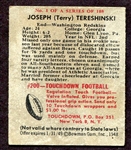 1948 Bowman #1 Joe Tereshinski Rookie Card
