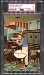 1962 Holiday Inn Mickey Mantle Postcard PSA 5