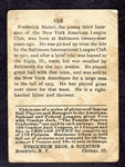 1915 Cracker Jack #158 Frederick Maisel New York Yankees