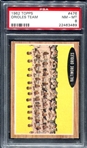 1962 Topps #476 Orioles Team Card PSA 8