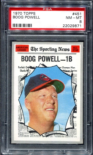 1970 Topps #451 Boog Powell PSA 8