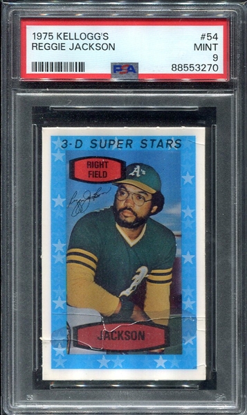 1975 Kelloggs #54 Reggie Jackson PSA 9