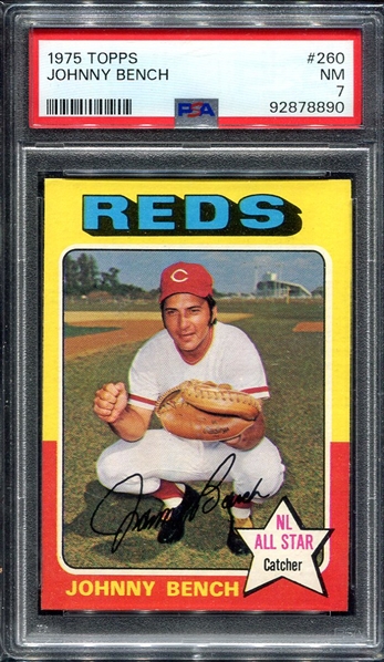 1975 Topps #260 Johnny Bench PSA 7
