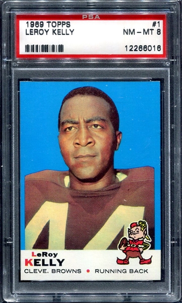 1969 Topps #1 Leroy Kelly PSA 8
