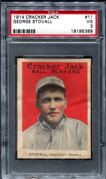 1914 Cracker Jack #11 George Stovall PSA 3